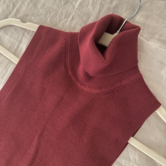Aritzia Wilfred Mimi Knit Midi Dress - color for sale is maroon - Picture 5 of 6